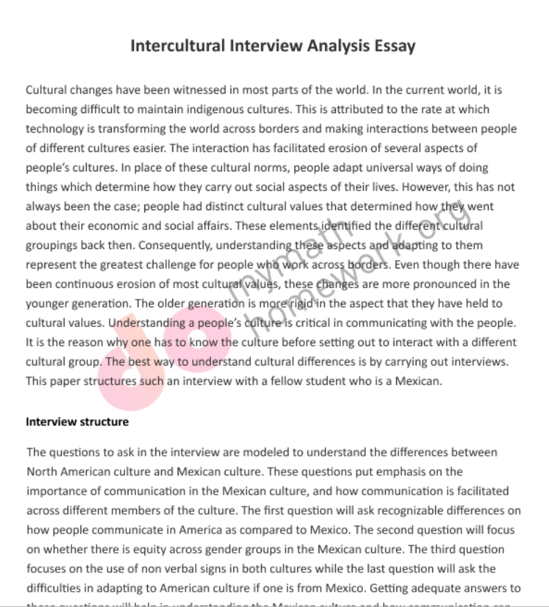 Interview essay examples